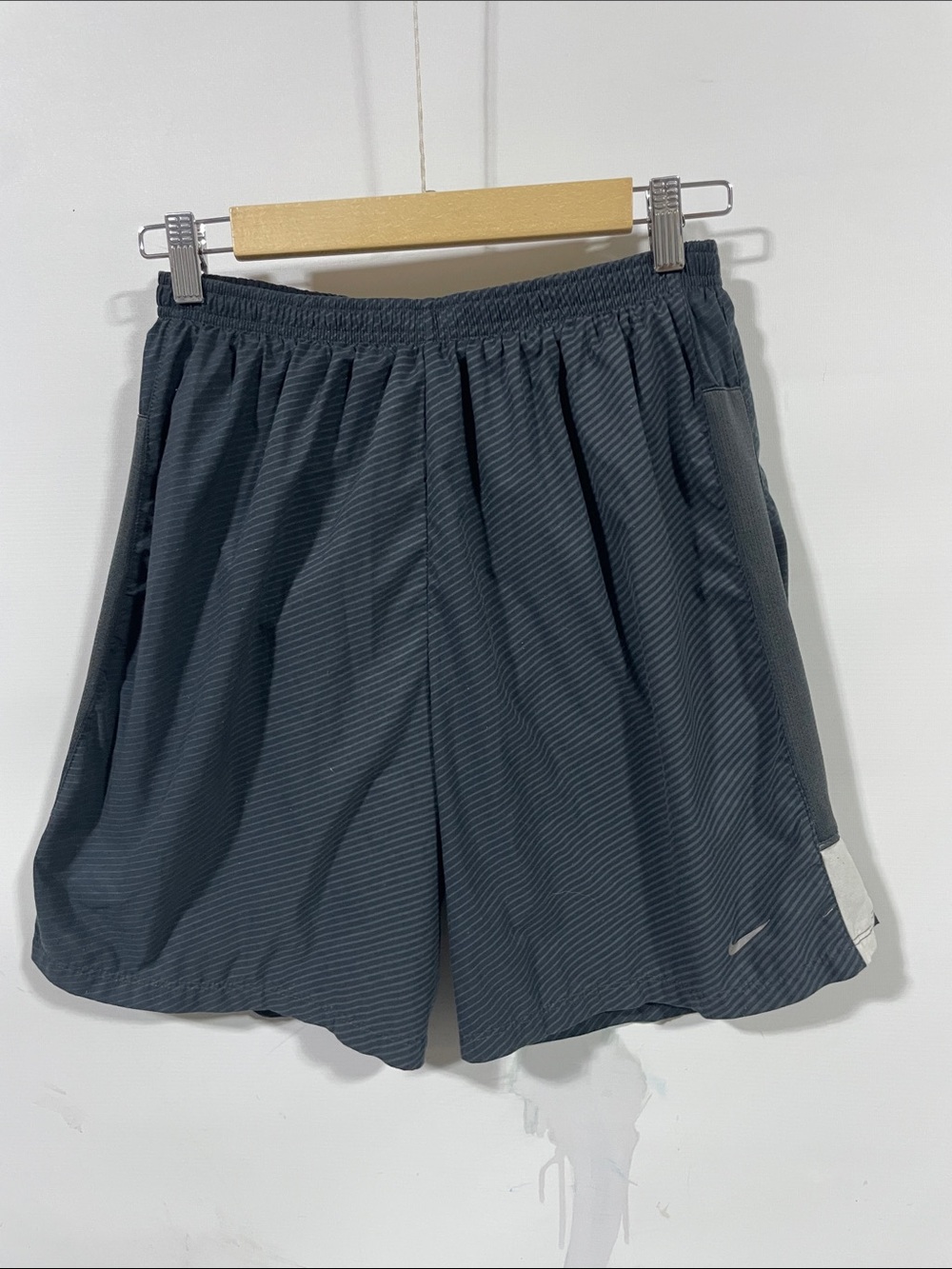 Nike Men's Athletic Shorts - Charcoal Gray with White Accent